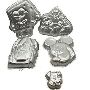 Wilton Character Cake‎ Pans Lot of 5 Y2K Spongebob, Buzz, Mickey, Transformer